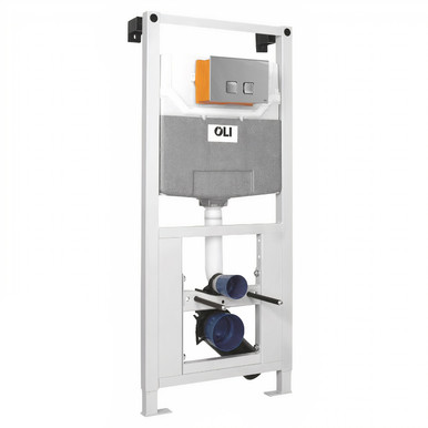 Oli Chrome 120 Plus Mechanical Mid Height Concealed Cistern With Wall Frame And Basal Polished Dual Flush Plate With Square Buttons | | Abs | 500Mm X 1150Mm X 126Mm