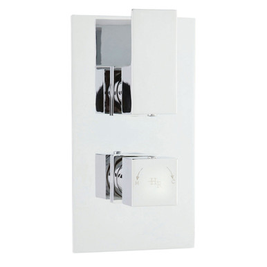 Hudson Reed Chrome Art Twin Concealed Thermostic Shower Valve And Diverter With 2 Outlets | | Brass | 120Mm X 215Mm X 135Mm