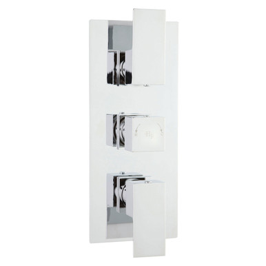Hudson Reed Chrome Art Triple Concealed Thermostatic Shower Valve With 2 Outlets | | Brass | 120Mm X 280Mm X 135Mm
