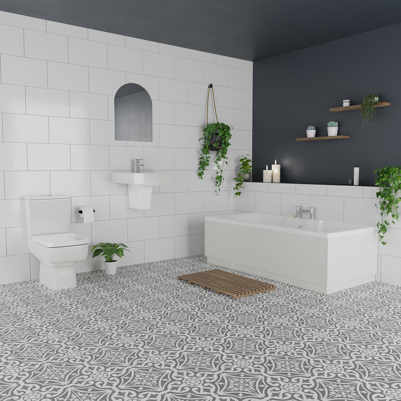 Miller Basin and 1600mm x700mm Left Hand Straight Single Ended Bathroom Suite