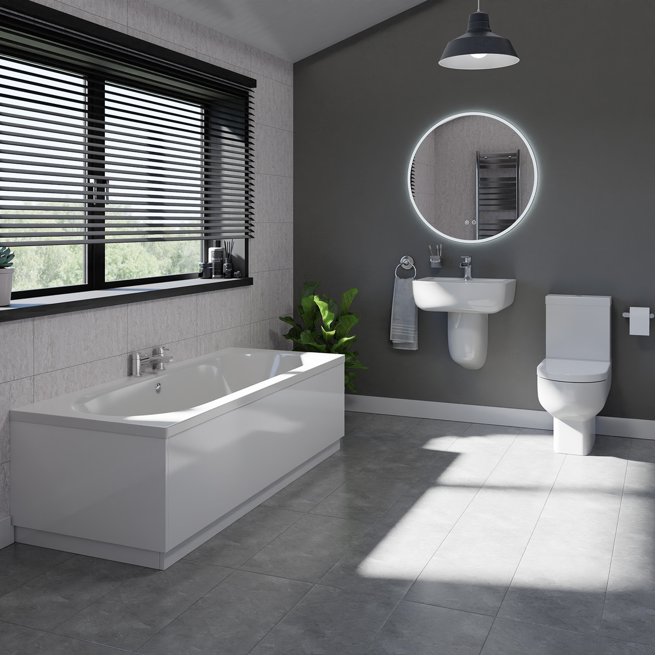Harrison Basin and 1800mm Straight Double Ended Bathroom Suite
