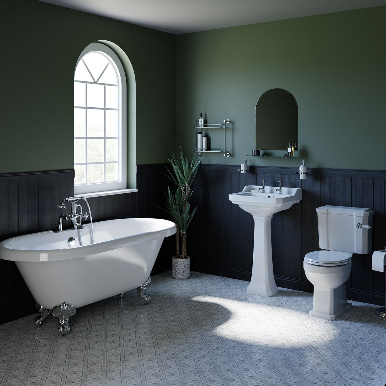 Chelsea Basin and 1695mm Freestanding Bathroom Suite with Polished Chrome Claw Feet