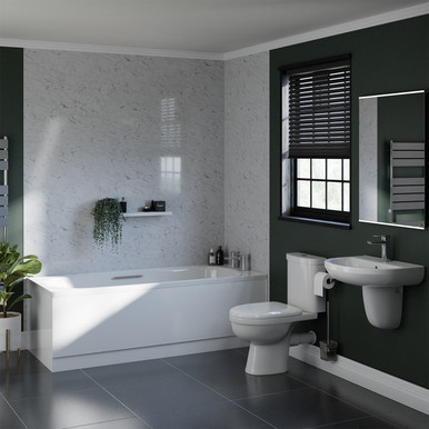 Wholesale Domestic White Sofia Basin And 1700Mm Straight Single Ended Bathroom Suite | | 560Mm