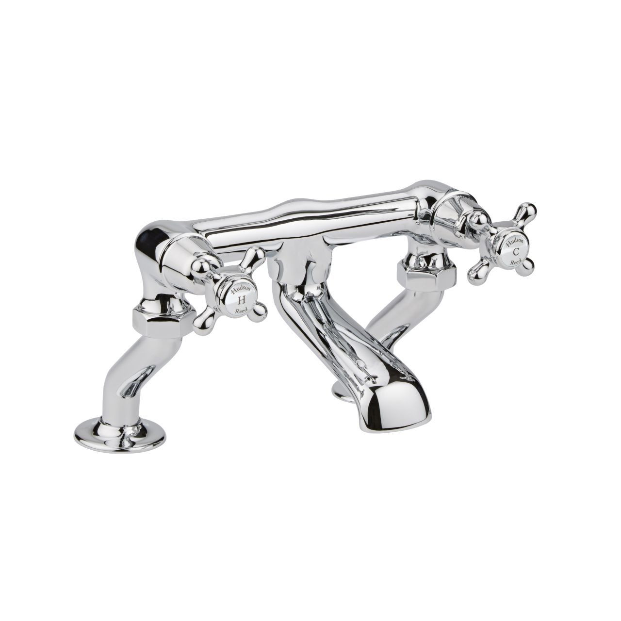 Old London Chrome Topaz White Crosshead Bath Filler Tap With Dome Collar | | Brass | 262Mm X 187Mm X 217Mm