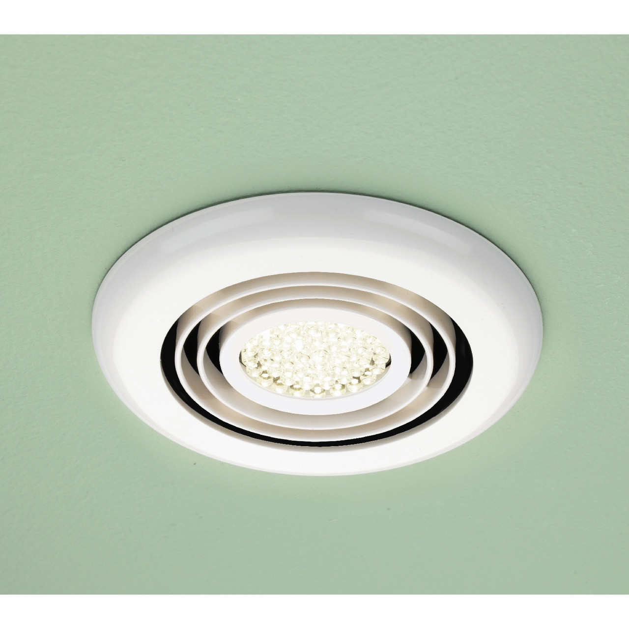 Hib White Cyclone Wet Room Inline Extractor Fan With Warm Led Light | | Plastic | 145Mm X 145Mm X 15Mm