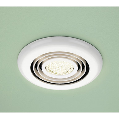 HiB Turbo Bathroom Inline Extractor Fan with Warm LED Light | White | Plastic | 145mm x 145mm x 15mm