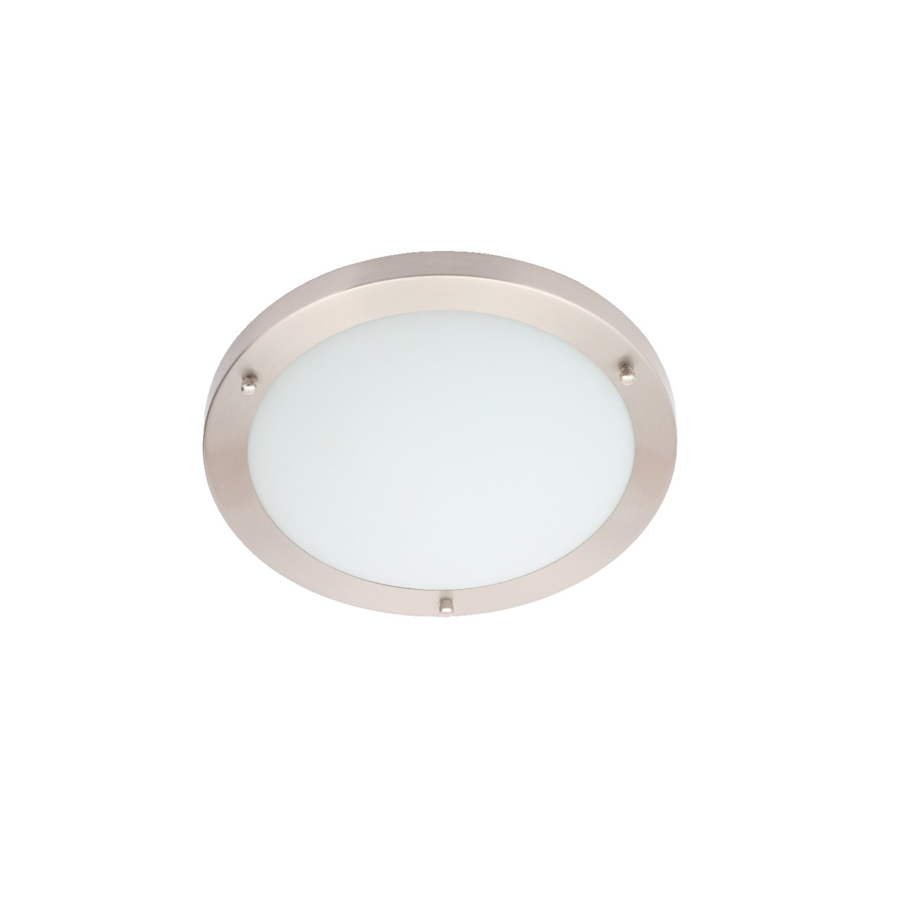 Forum Satin Nickel Spa Delphi Large Led Flush Ceiling Light | | Steel | 310Mm