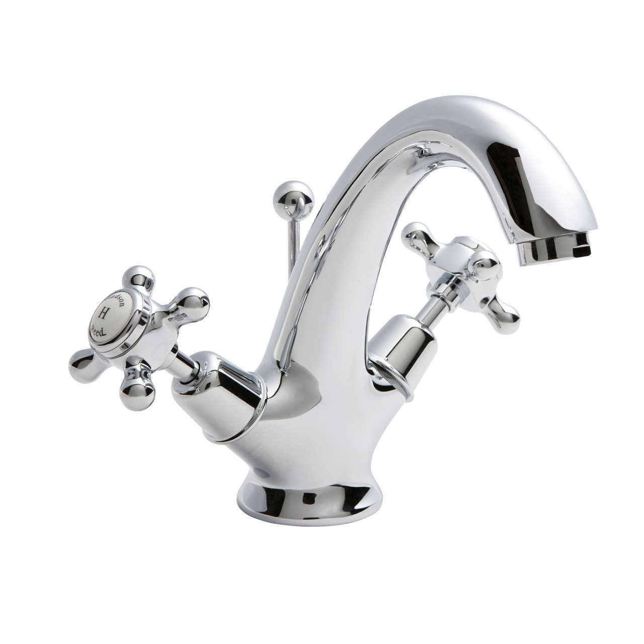 Old London Topaz White Crosshead Mono Basin Mixer Tap with Dome Collar