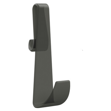 Nuie Shower Enclosure Hook for Showers Without Frames | Smoked Black | Plastic | 35mm x 115mm x 75mm