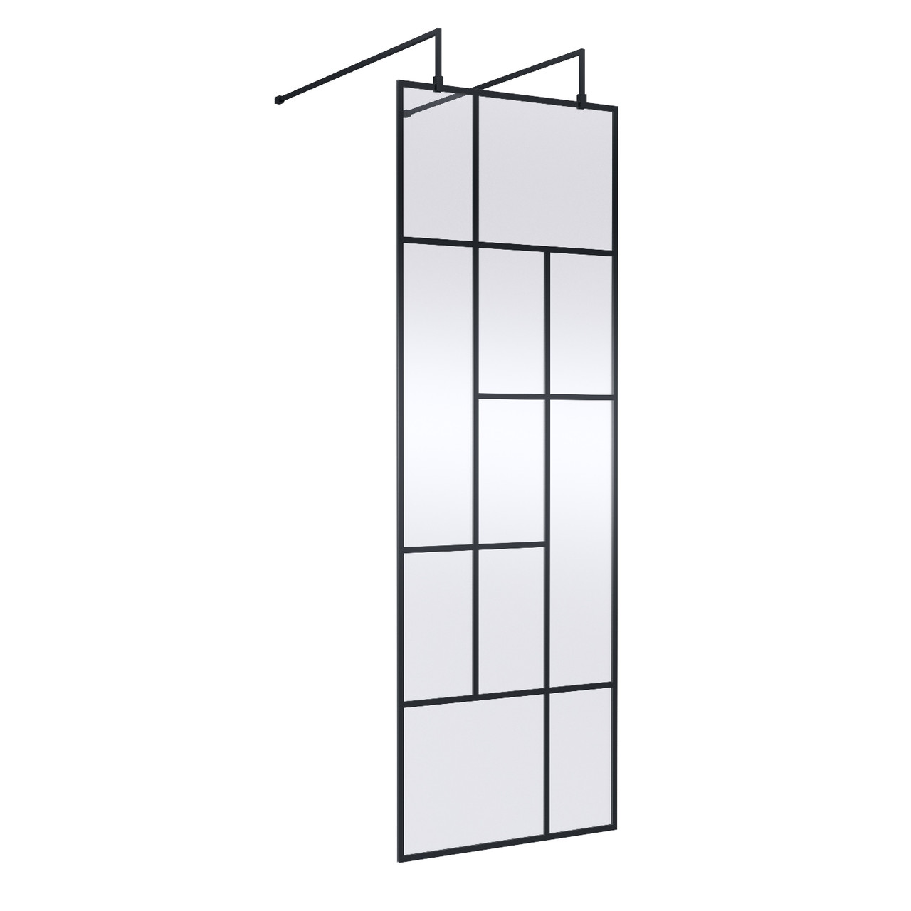 Hudson Reed Abstract Wetroom Shower Screen with Support Bars and Feet