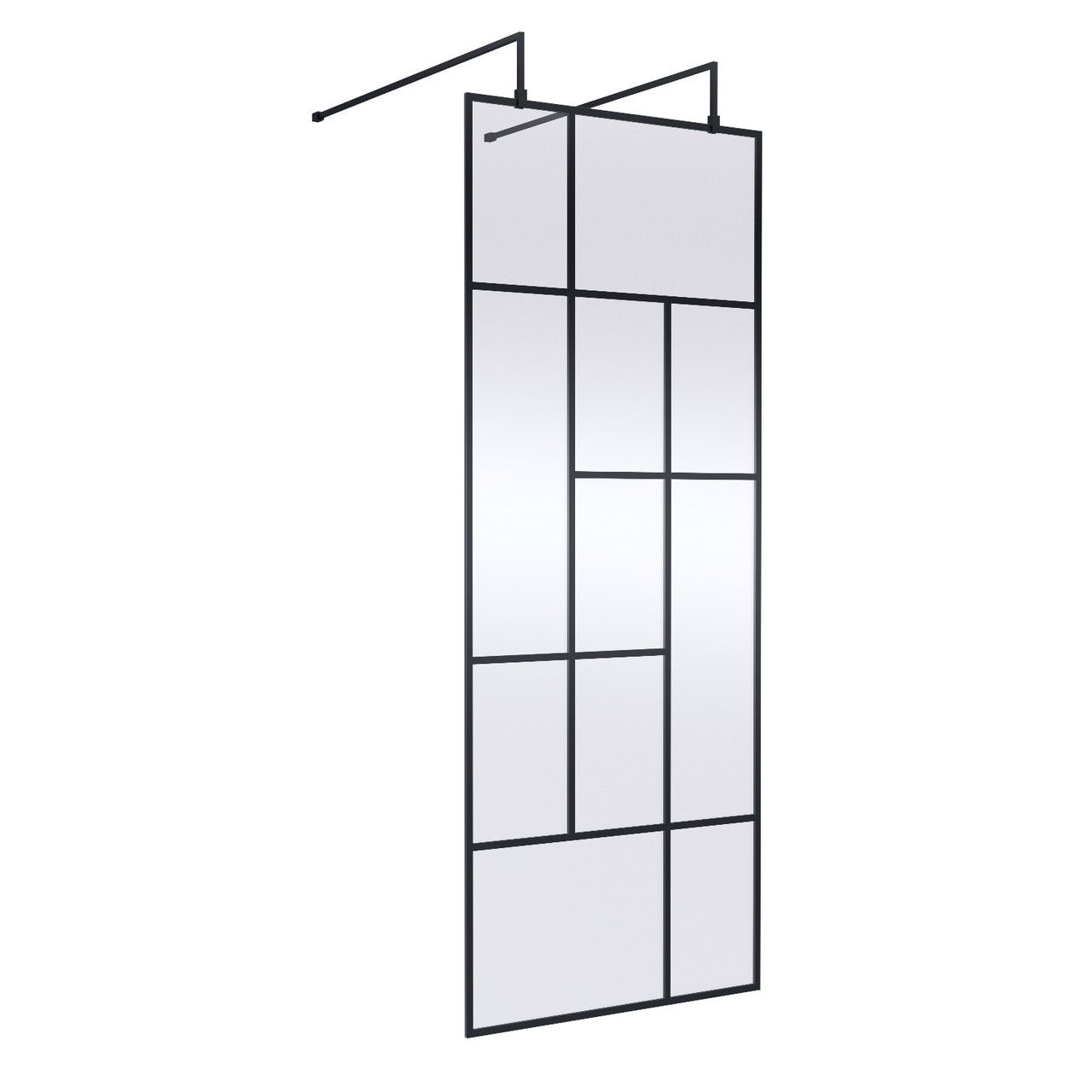 Hudson Reed Abstract Wetroom Shower Screen with Support Bars and Feet