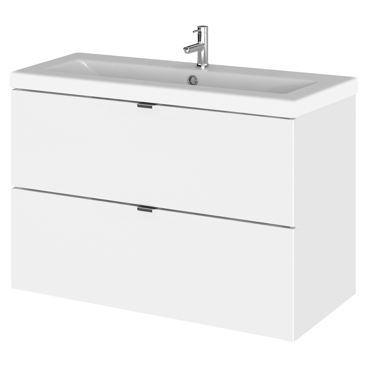 Hudson Reed Fusion Wall Hung 2 Drawer Combination Vanity Unit with Ceramic Basin