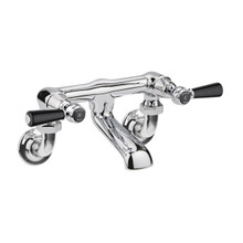 Old London Topaz Black Lever Wall Mounted Bath Filler Tap with Dome Collar, alternate view 2