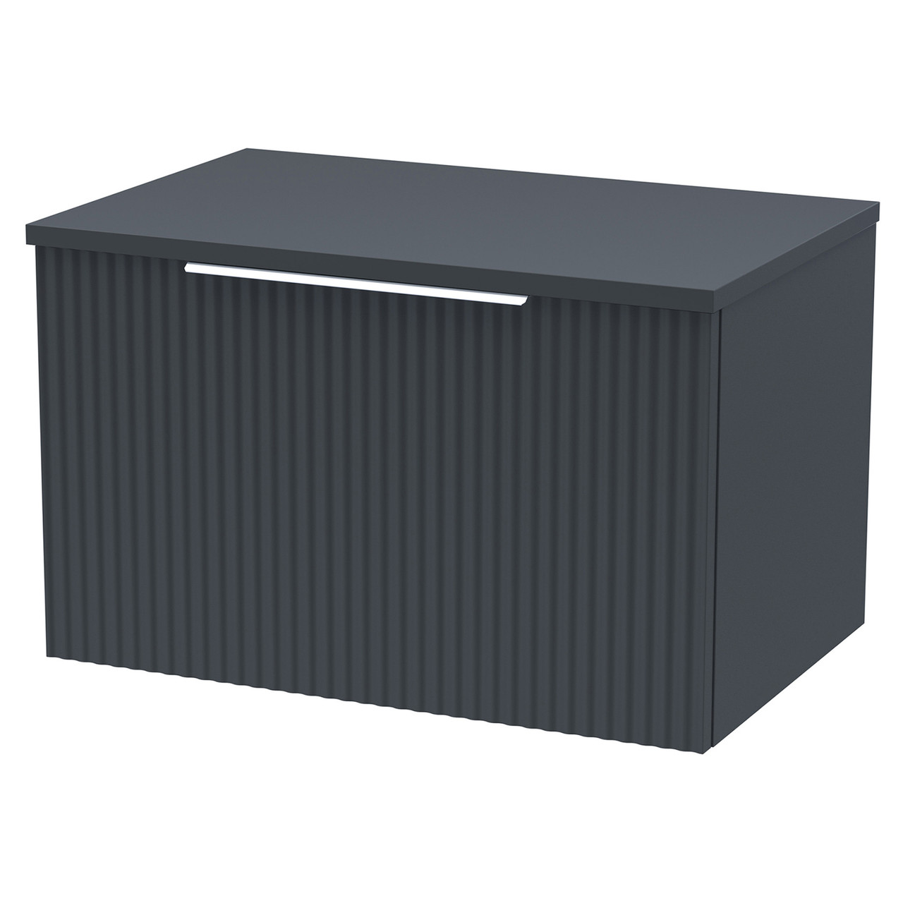 Hudson Reed Fluted Wall Mounted Single Drawer Vanity Unit with Worktop