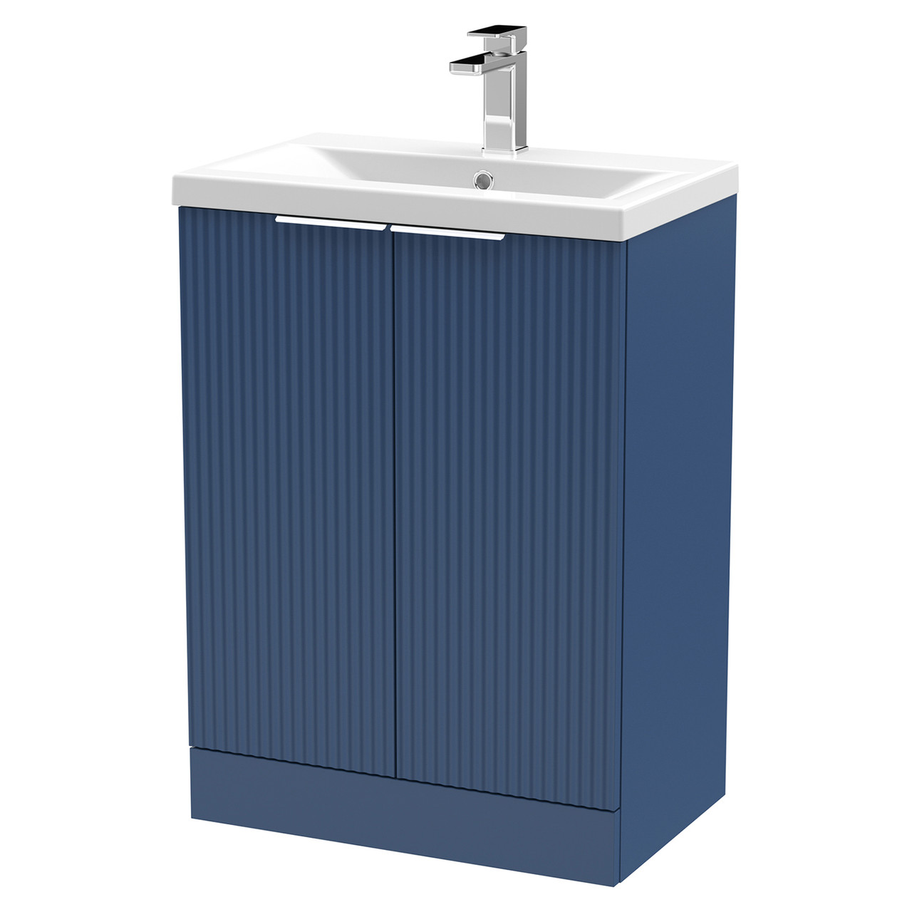Hudson Reed Fluted 2 Door Vanity Unit and Mid Edge Ceramic Basin