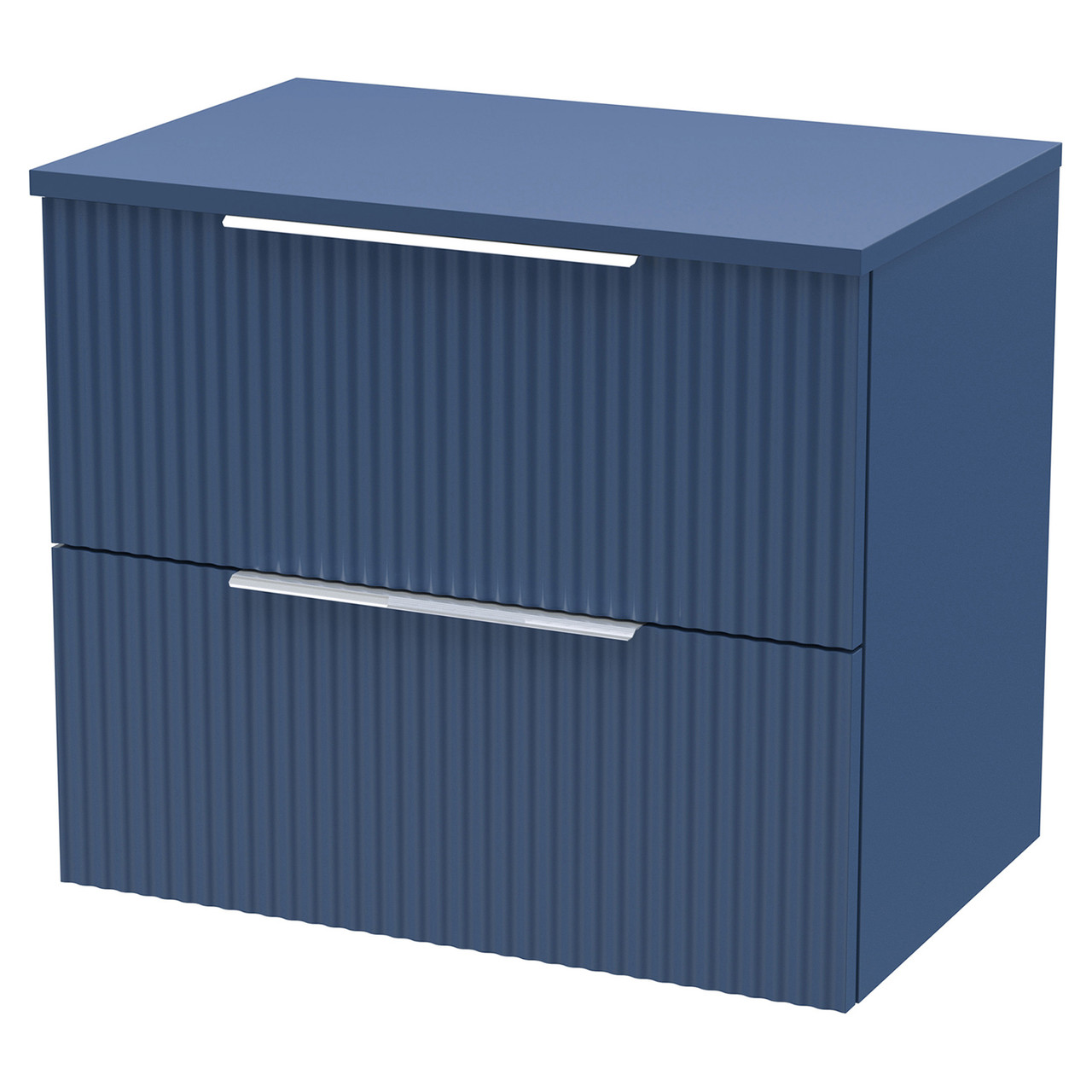 Hudson Reed Fluted Wall Hung 2 Drawer Vanity Unit with Worktop