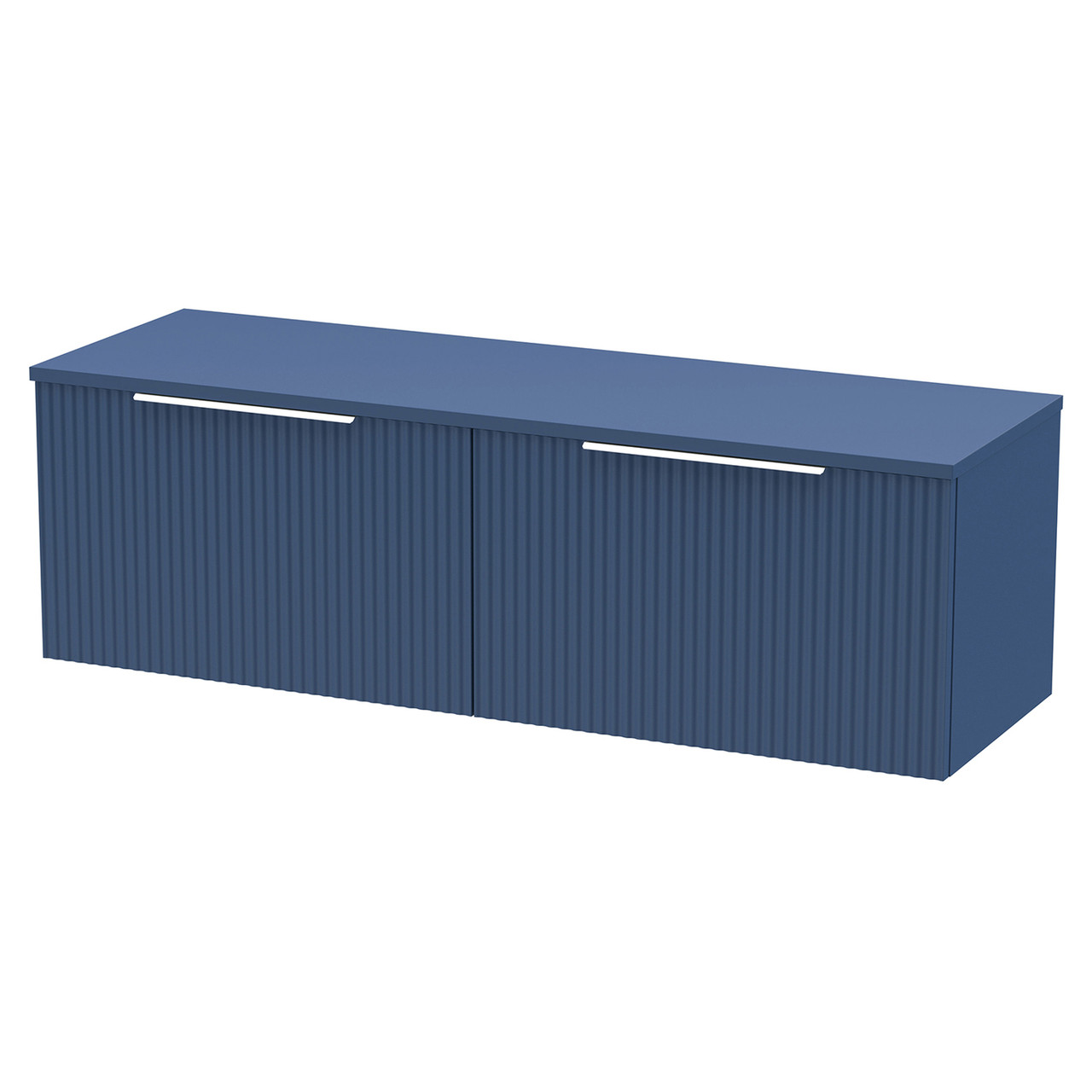 Hudson Reed Fluted Wall Hung 2 Drawer Vanity Unit with Worktop