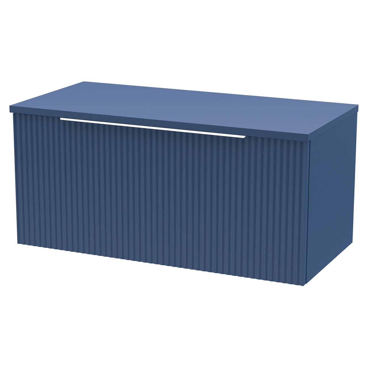 Hudson Reed Fluted Wall Hung Single Drawer Vanity Unit with Worktop