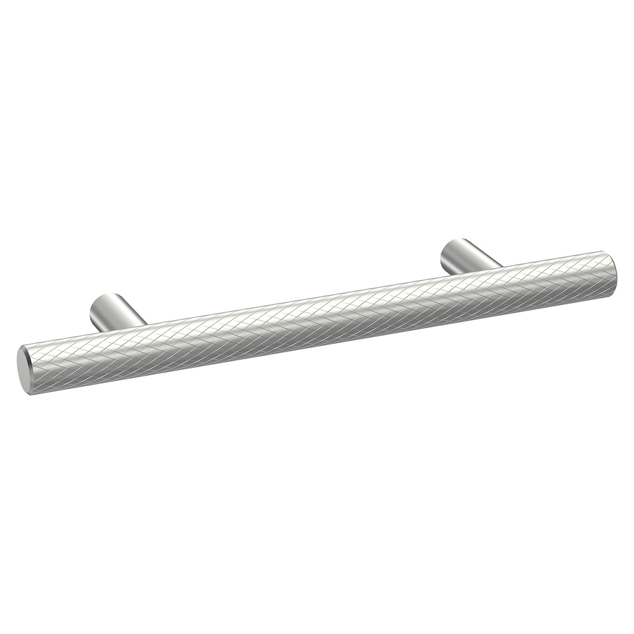 Nuie Satin Chrome Knurled Bar Furniture Handle With 96Mm Hole Centres | | Brass | 156Mm