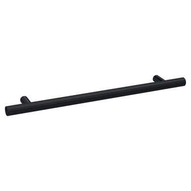 Nuie Matt Black Knurled Bar Furniture Handle With 192Mm Hole Centres | | Brass | 252Mm