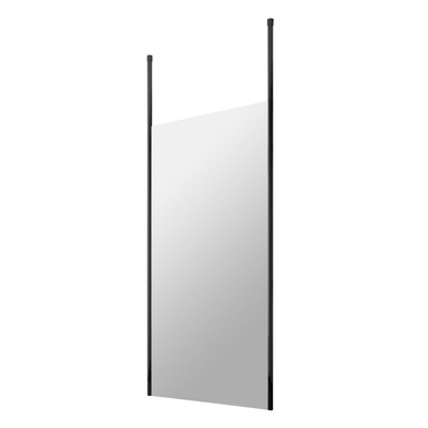 Hudson Reed Matt Black Wetroom Shower Screen With Ceiling Posts | | Glass/Aluminium | 1100Mm X 1950Mm