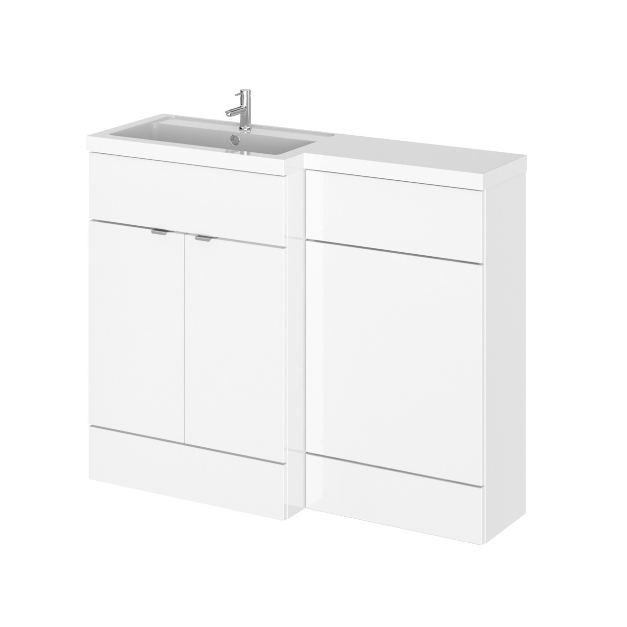 Hudson Reed Fusion 2 Door Combination Left Hand Basin Vanity Unit Toilet Suite