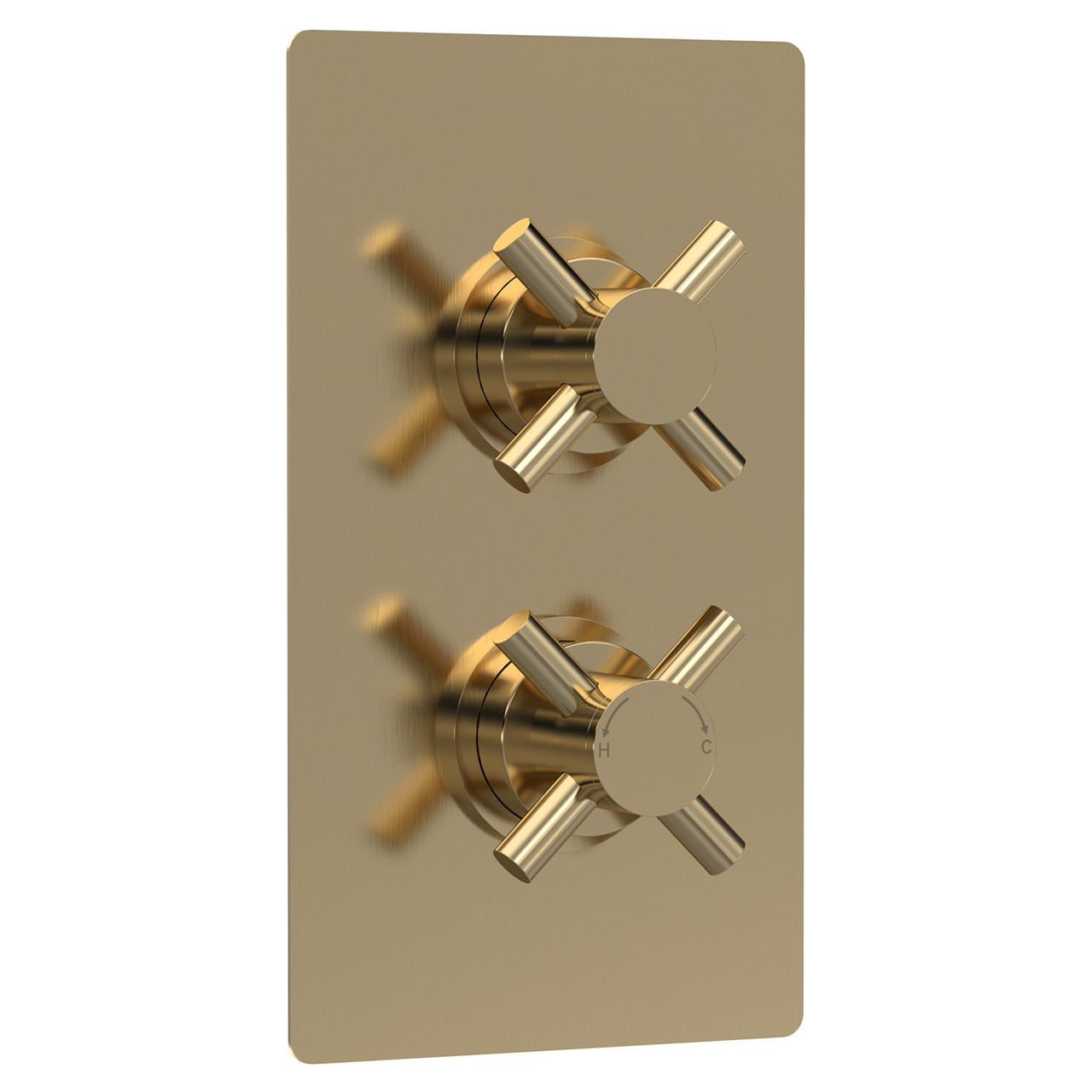 Hudson Reed Tec Crosshead Twin Concealed Thermostatic Shower Valve and Diverter with 2 Outlets