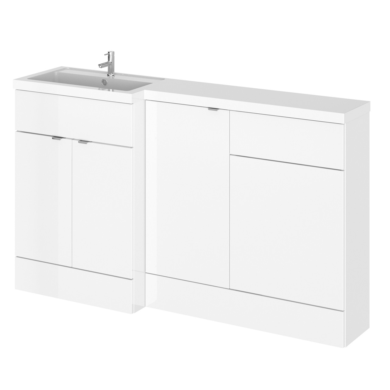 Hudson Reed Fusion 3 Door Combination Left Hand Basin Vanity Unit Toilet Suite