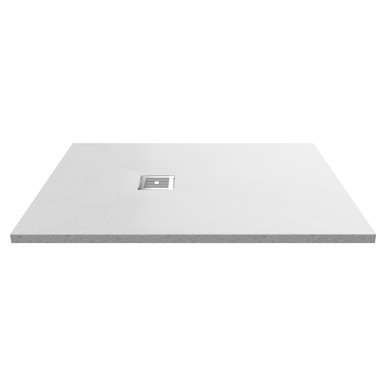 Nuie Slate White Slimline Rectangular Shower Tray | | Acrylic/Stone Resin | 1200Mm X 900Mm