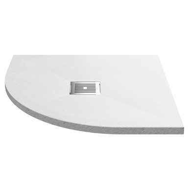 Nuie Slate White Slimline Quadrant Shower Tray | | Acrylic/Stone Resin | 800Mm X 800Mm