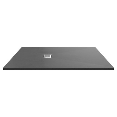 Nuie Slate Grey Slimline Rectangular Shower Tray | | Acrylic/Stone Resin | 1600Mm X 900Mm