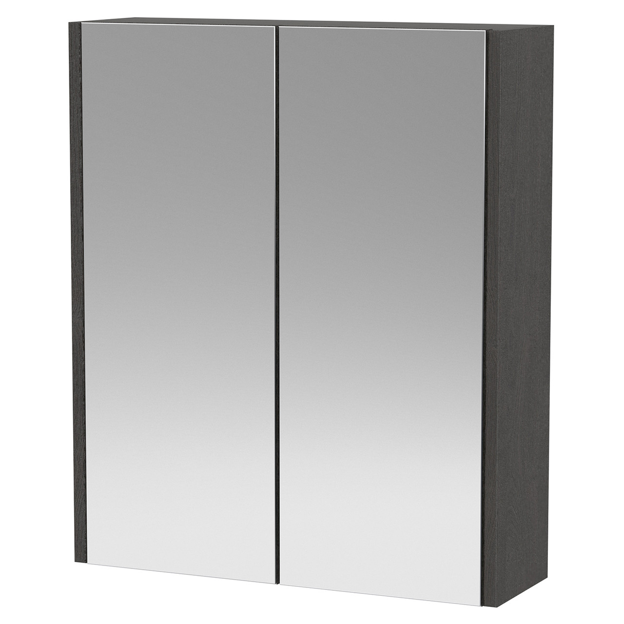 Hudson Reed Graphite Grey Juno Woodgrain 2 Door Mirrored Cabinet | | Glass/Mdf | 600Mm