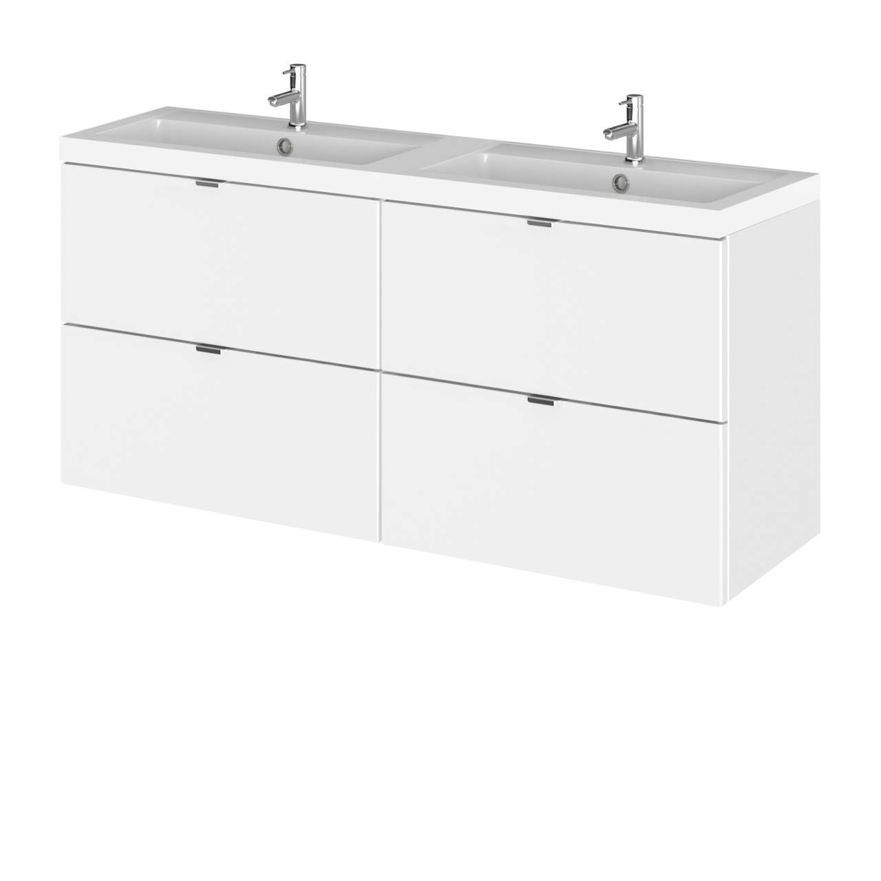 Hudson Reed Fusion Wall Hung 4 Drawer Combination Vanity Unit with Double Basins