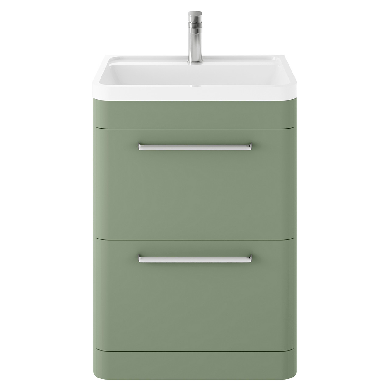 Hudson Reed Solar Matt Floor Standing 2 Drawer Vanity Unit and Polymarble Basin