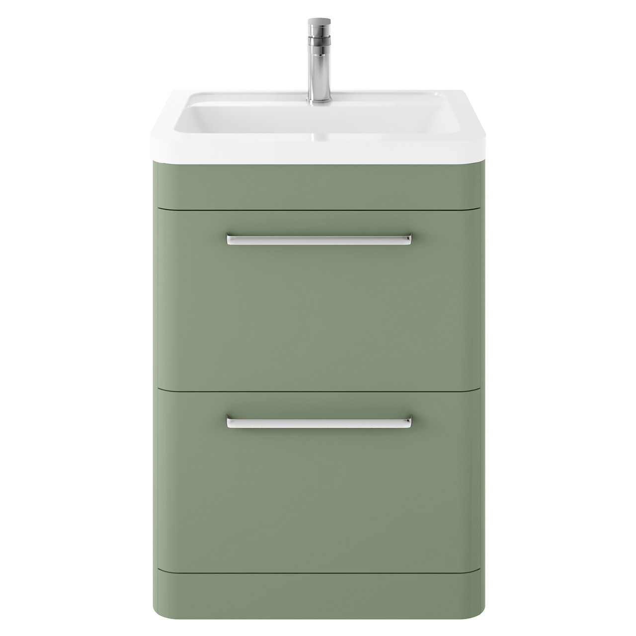 Hudson Reed Solar Matt Floor Standing 2 Drawer Vanity Unit and Ceramic Basin