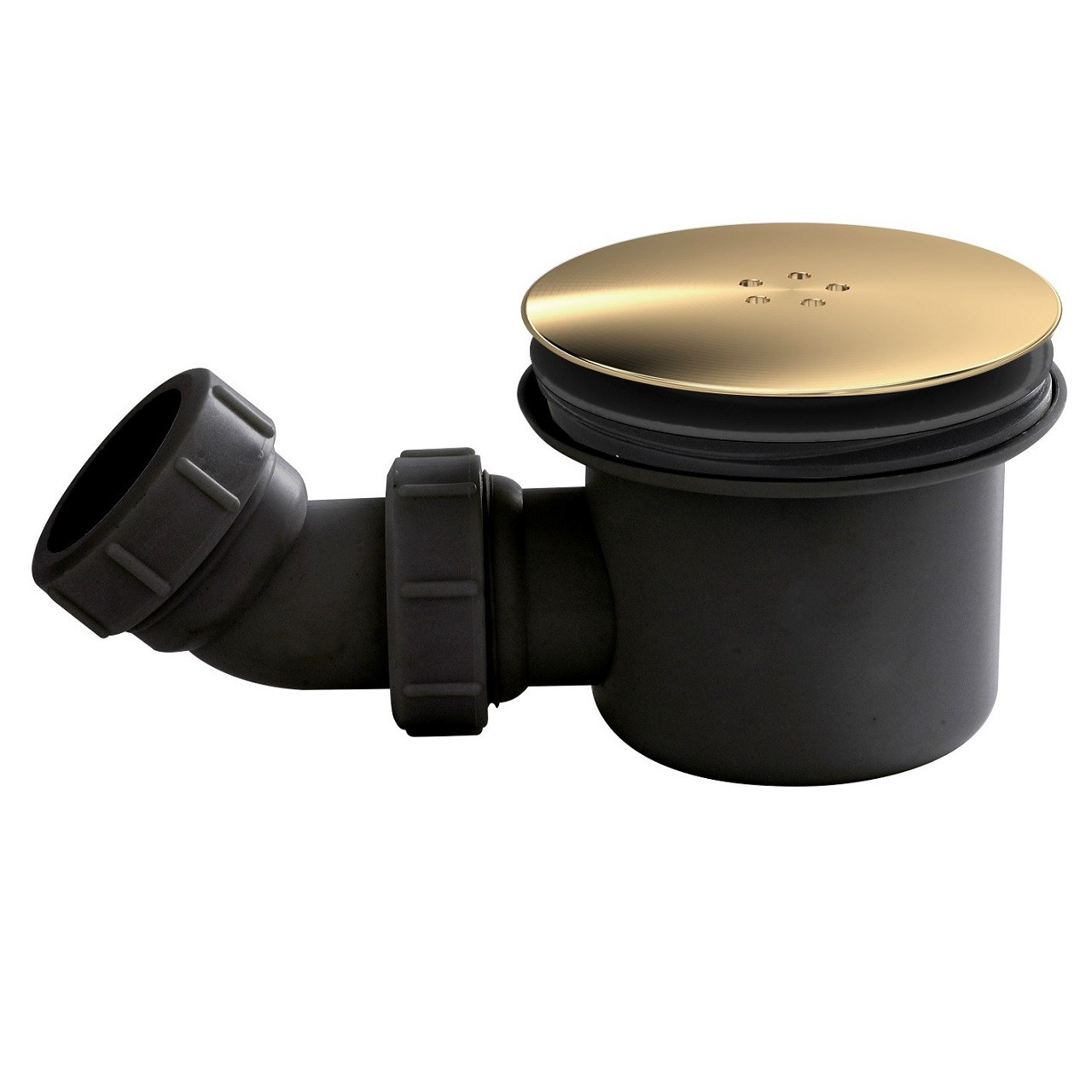 Nuie Brushed Brass Black And Top Fast Flow Shower Waste | | Polypropylene | 90Mm