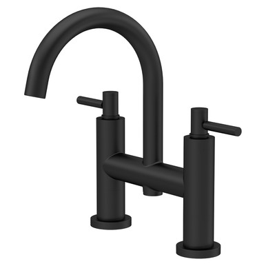 Hudson Reed Matt Black Tec Lever Bath Filler Tap | | Brass | 360Mm X 320Mm X 240Mm