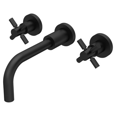 Hudson Reed Matt Black Tec Crosshead Wall Hung Basin Mixer | | Brass | 255Mm X 113Mm X 220Mm