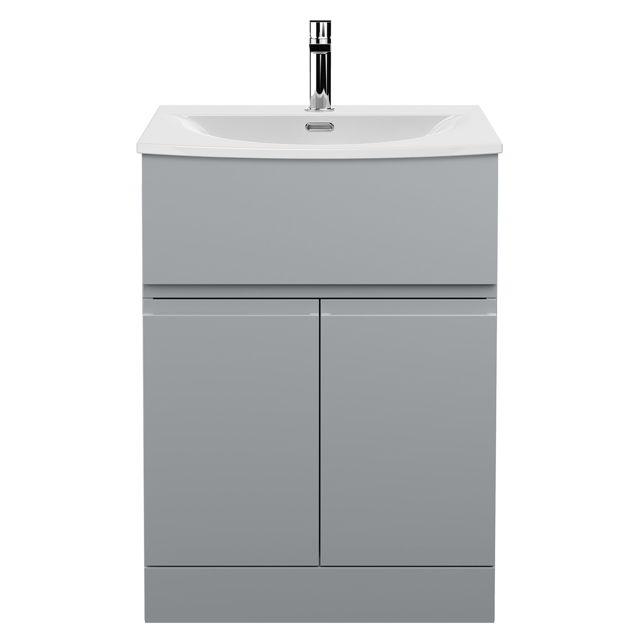 Hudson Reed Urban Floor Standing Single Drawer 2 Door Vanity Unit and Curved Ceramic Basin