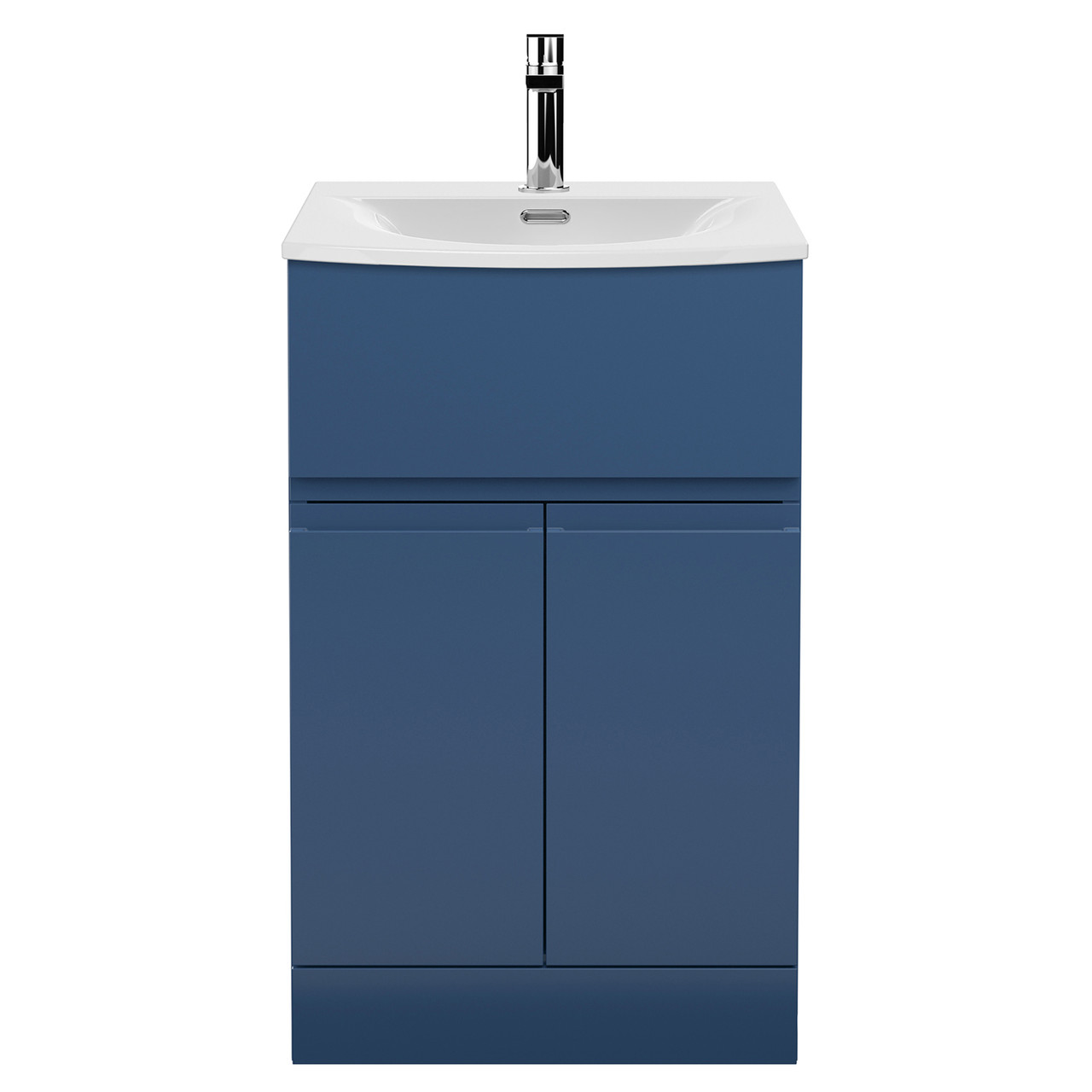 Hudson Reed Urban Floor Standing Single Drawer 2 Door Vanity Unit and Curved Ceramic Basin