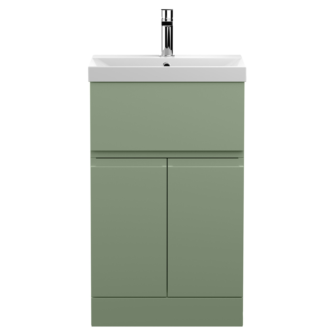 Hudson Reed Urban Floor Standing Single Drawer 2 Door Vanity Unit and Thin Edge Ceramic Basin