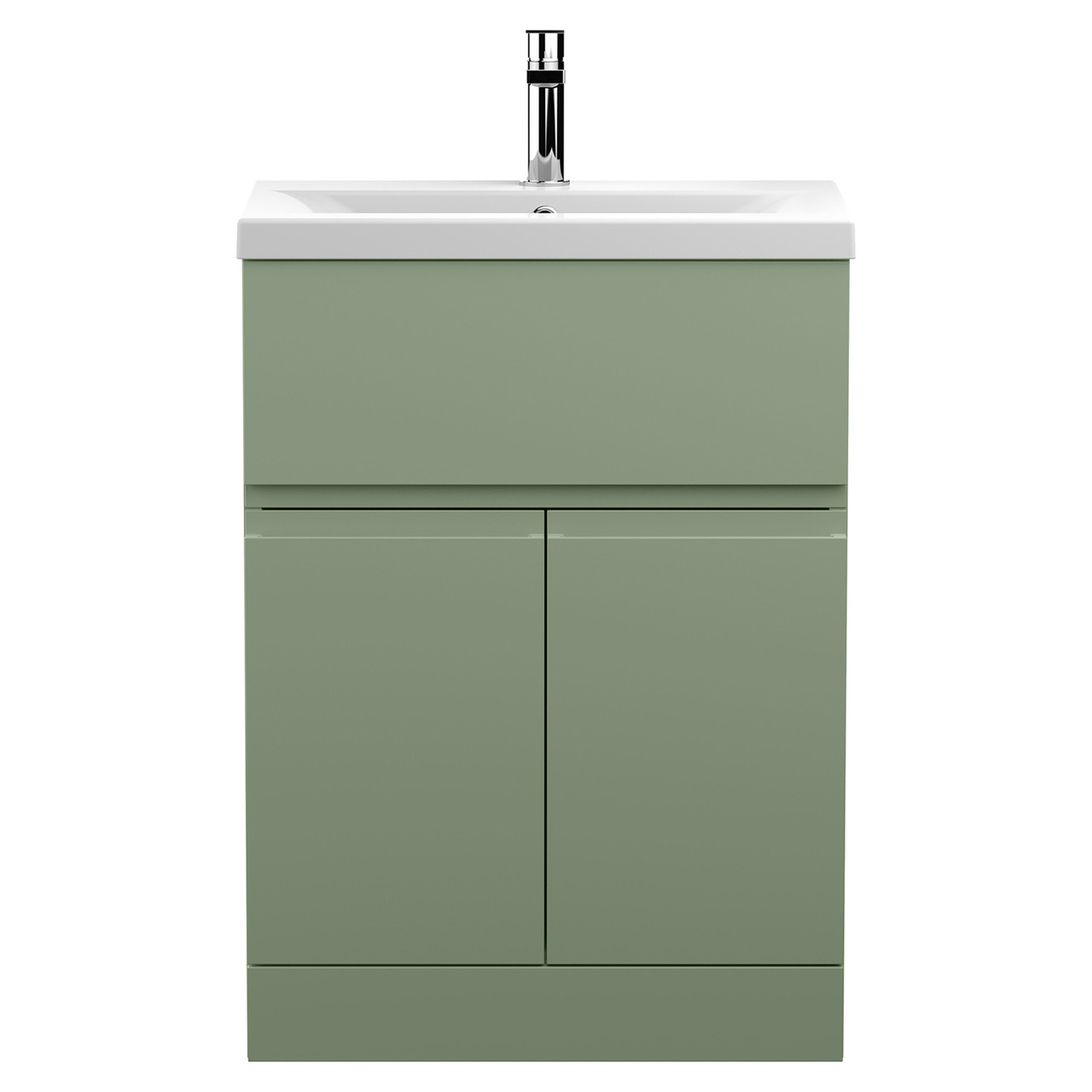 Hudson Reed Urban Floor Standing Single Drawer 2 Door Vanity Unit and Mid Edge Ceramic Basin