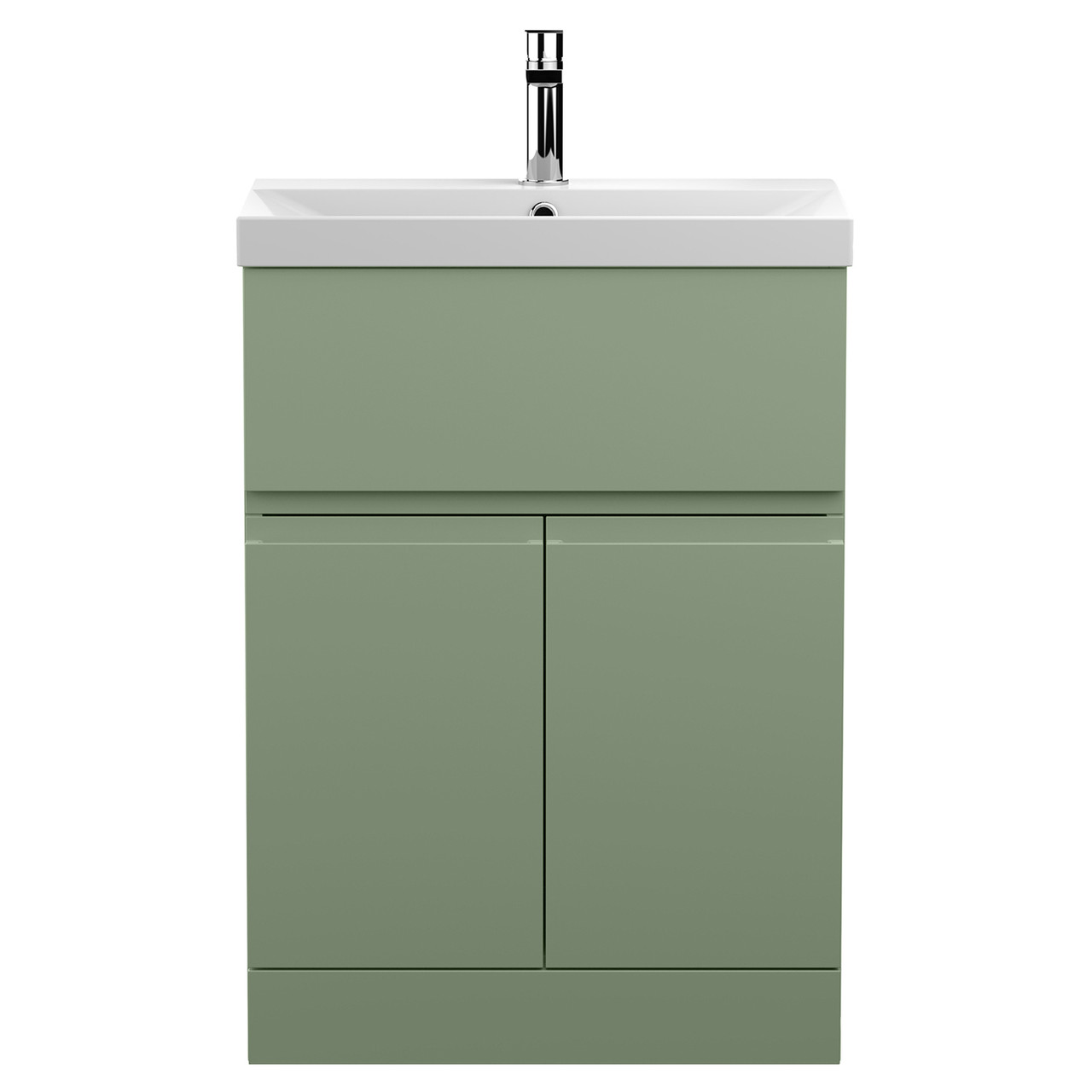 Hudson Reed Urban Floor Standing Single Drawer 2 Door Vanity Unit and Thin Edge Ceramic Basin