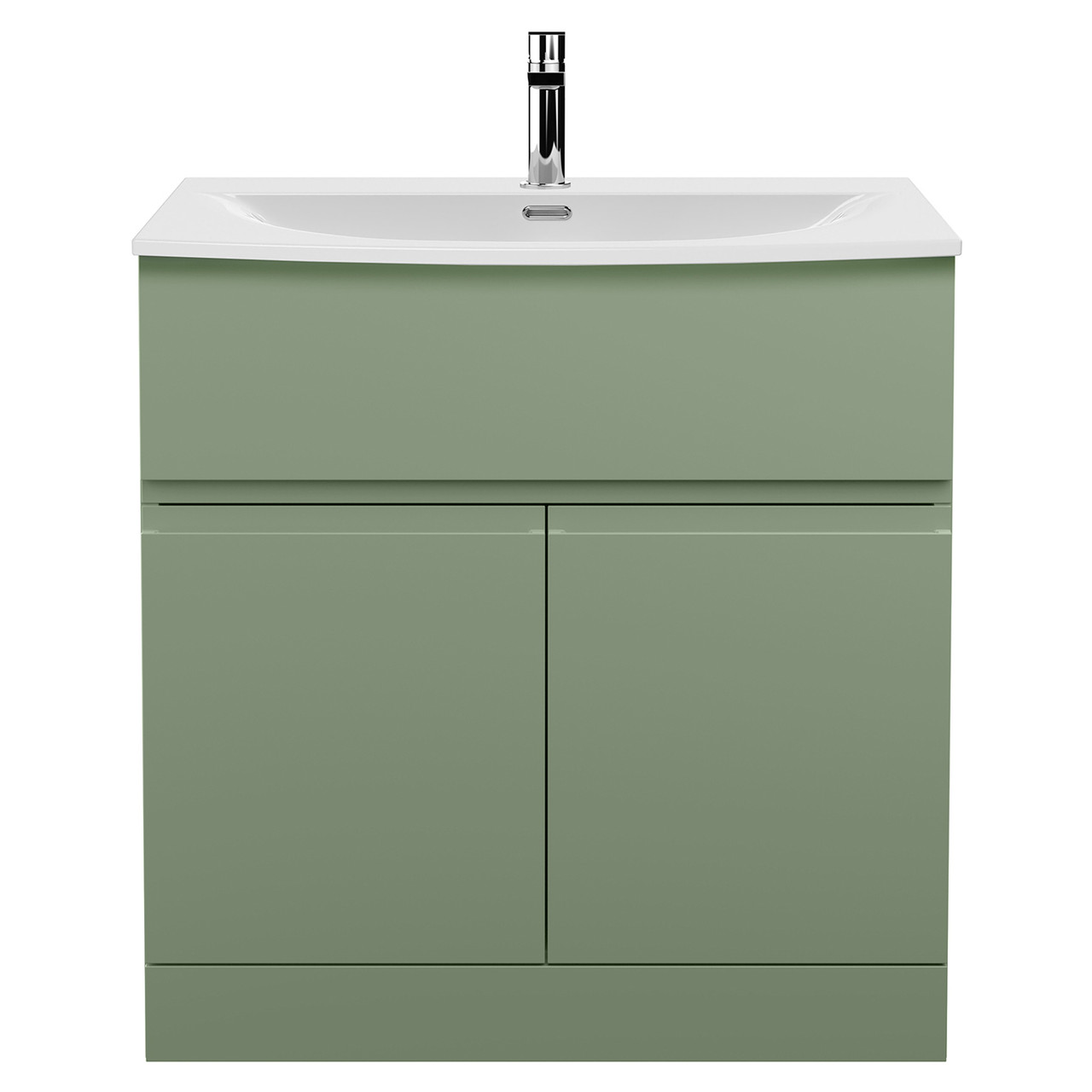Hudson Reed Urban Floor Standing Single Drawer 2 Door Vanity Unit and Curved Ceramic Basin
