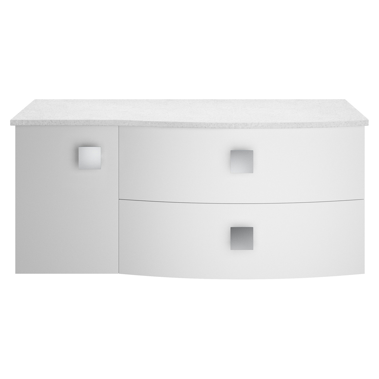 Hudson Reed Sarenna Wall Hung Vanity Unit with Right Hand Curved White Marble Worktop