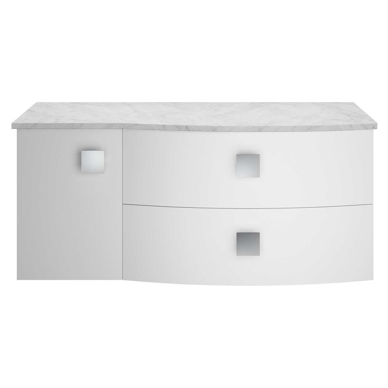 Hudson Reed Sarenna Wall Hung Vanity Unit with Right Hand Curved Grey Marble Worktop