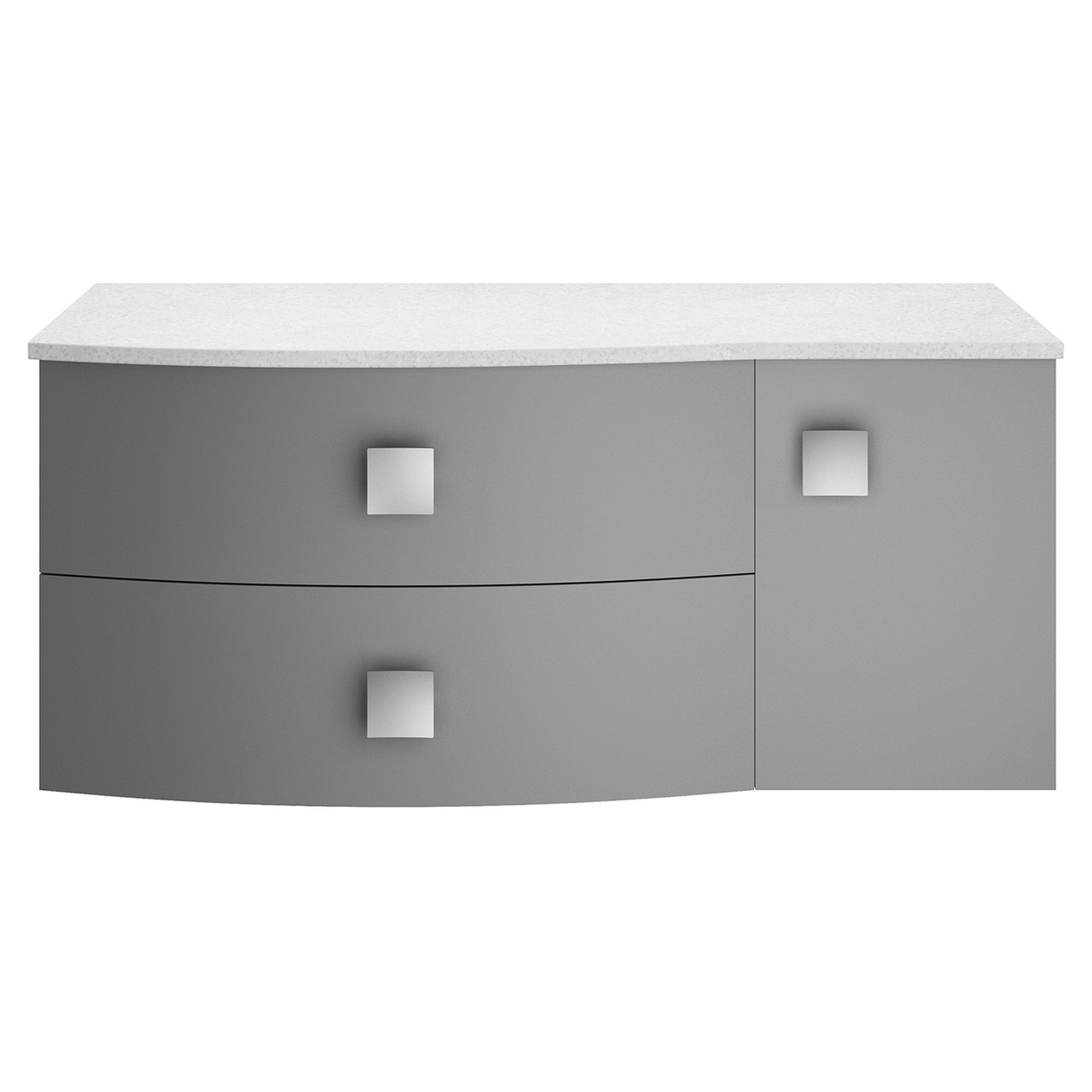Hudson Reed Sarenna Wall Hung Vanity Unit with Left Hand Curved White Marble Worktop