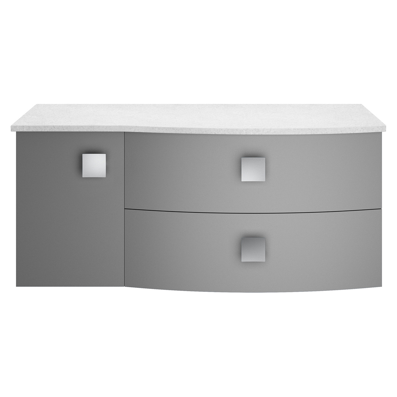 Hudson Reed Sarenna Wall Hung Vanity Unit with Right Hand Curved White Marble Worktop