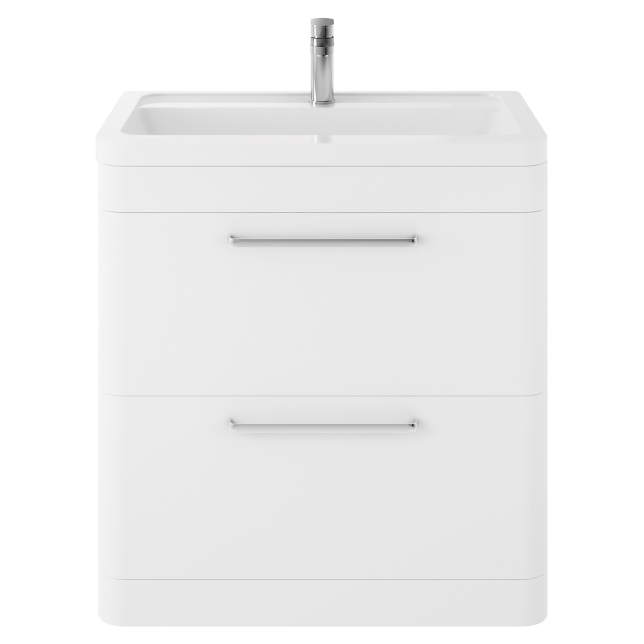 Hudson Reed Solar Matt Floor Standing 2 Drawer Vanity Unit and Ceramic Basin