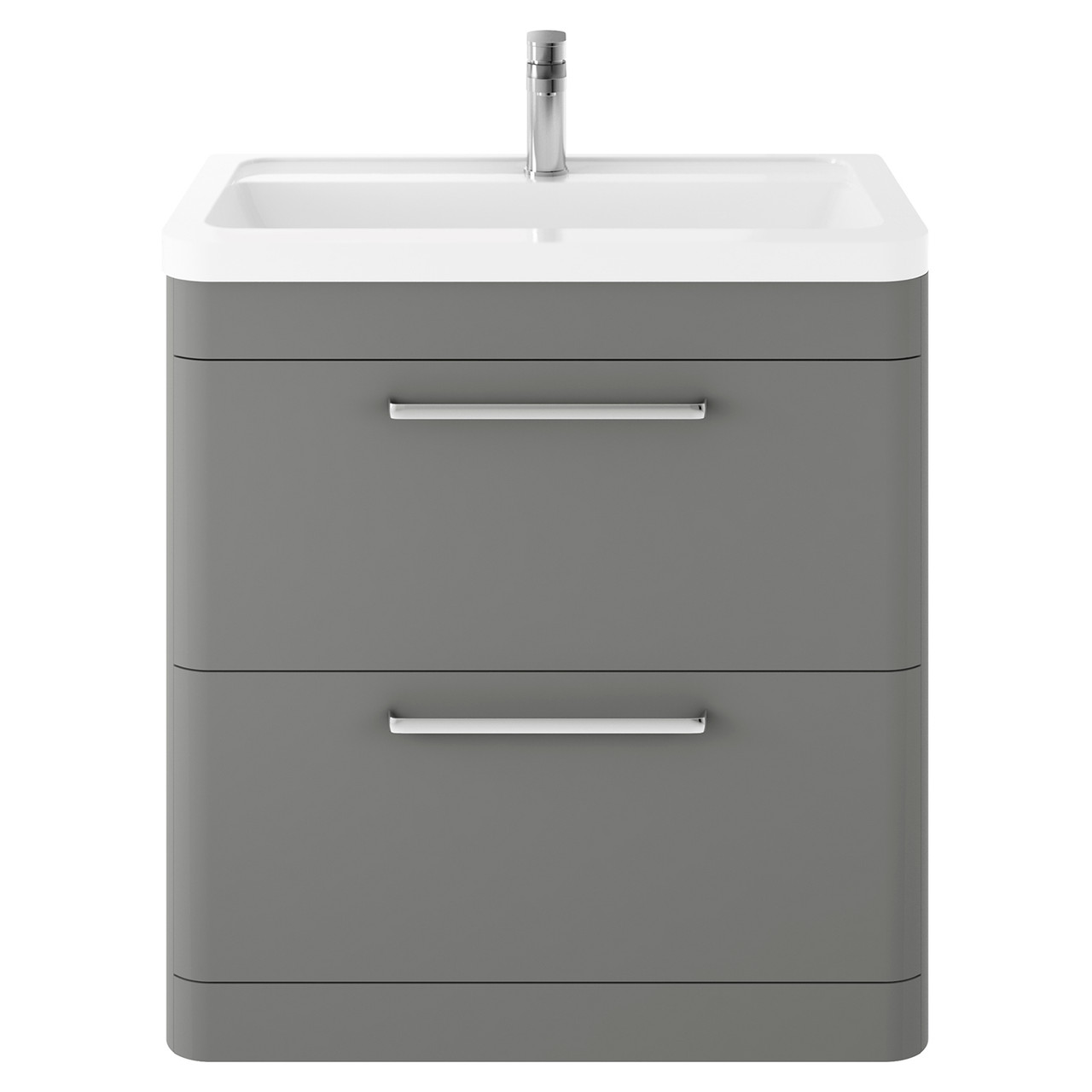 Hudson Reed Solar Matt Floor Standing 2 Drawer Vanity Unit and Ceramic Basin